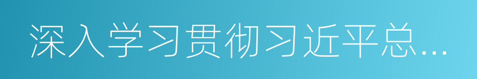 深入学习贯彻习近平总书记系列讲话精神的同义词