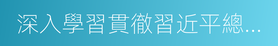 深入學習貫徹習近平總書記系列講話精神的同義詞