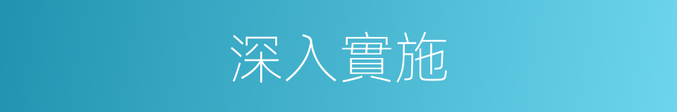 深入實施的同義詞