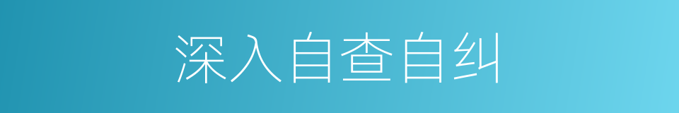 深入自查自纠的同义词