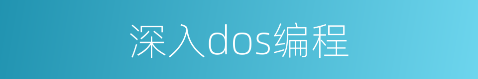 深入dos编程的同义词