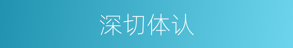 深切体认的同义词