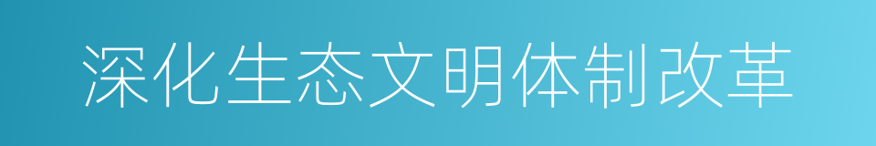 深化生态文明体制改革的同义词