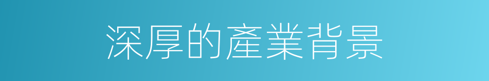 深厚的產業背景的同義詞