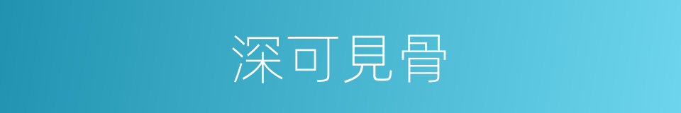 深可見骨的同義詞