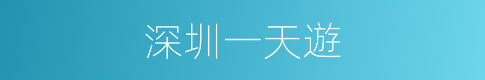 深圳一天遊的同義詞