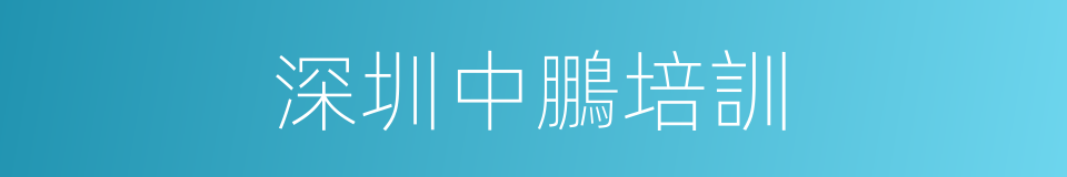 深圳中鵬培訓的同義詞
