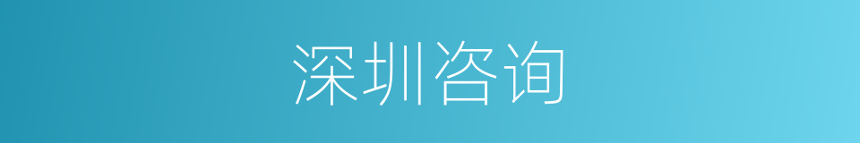 深圳咨询的同义词