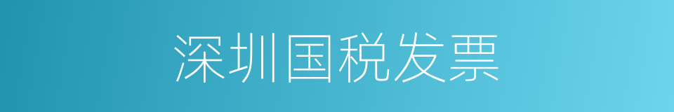 深圳国税发票的同义词