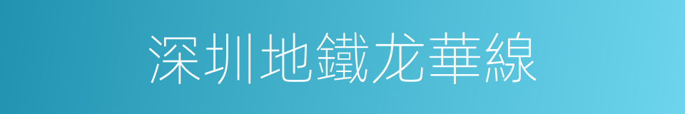 深圳地鐵龙華線的同義詞
