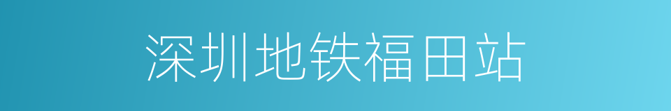 深圳地铁福田站的同义词