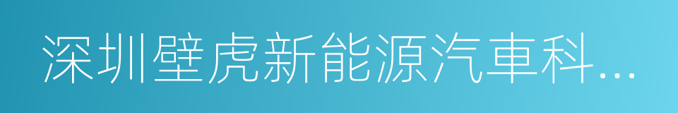 深圳壁虎新能源汽車科技有限公司的同義詞