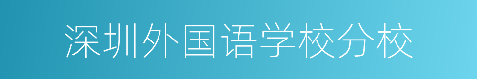 深圳外国语学校分校的同义词