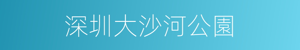 深圳大沙河公園的同義詞