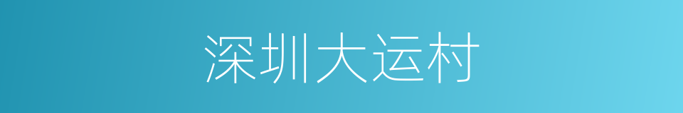 深圳大运村的同义词