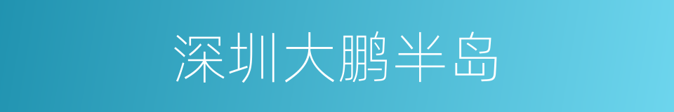 深圳大鹏半岛的同义词