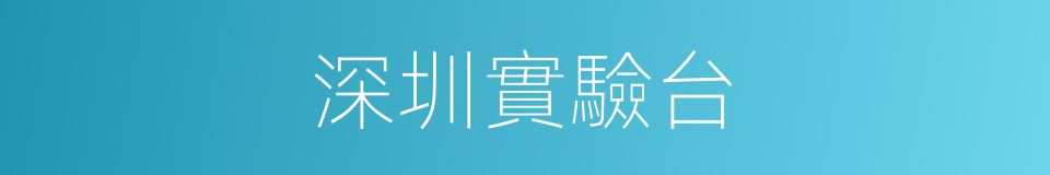 深圳實驗台的同義詞