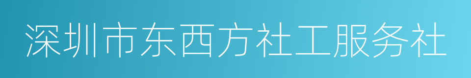 深圳市东西方社工服务社的同义词