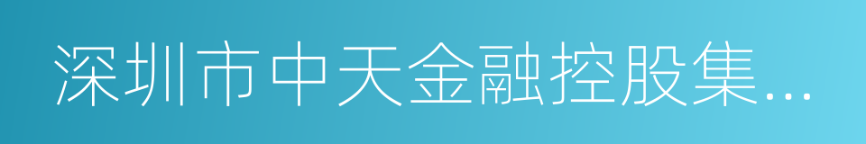 深圳市中天金融控股集团有限公司的同义词