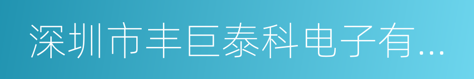 深圳市丰巨泰科电子有限公司的同义词