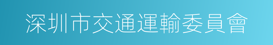 深圳市交通運輸委員會的同義詞