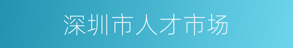 深圳市人才市场的同义词