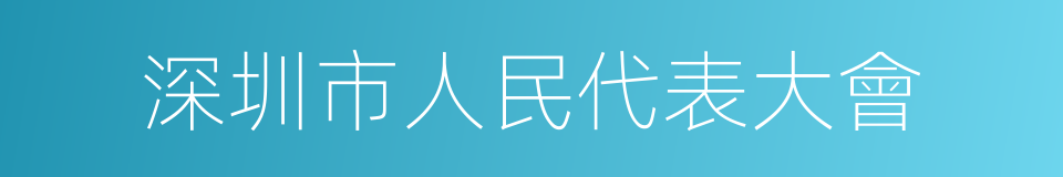 深圳市人民代表大會的同義詞