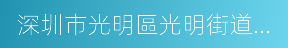 深圳市光明區光明街道辦事處的同義詞