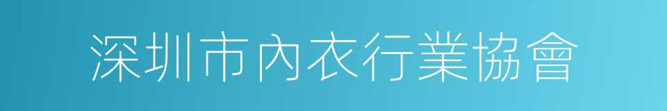 深圳市內衣行業協會的同義詞