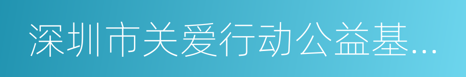 深圳市关爱行动公益基金会的同义词