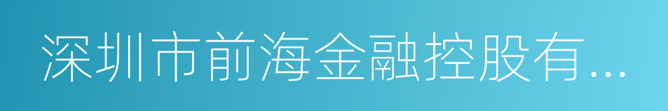 深圳市前海金融控股有限公司的同义词