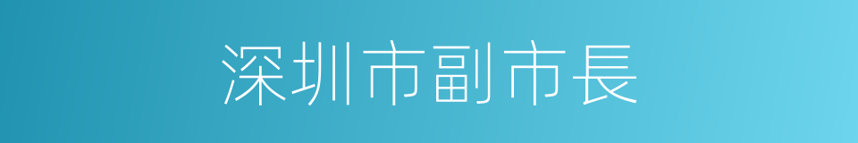 深圳市副市長的同義詞