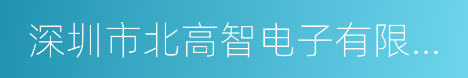 深圳市北高智电子有限公司的同义词