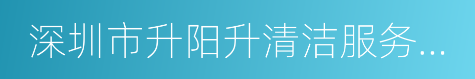 深圳市升阳升清洁服务有限公司的同义词