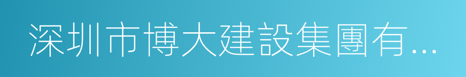 深圳市博大建設集團有限公司的同義詞