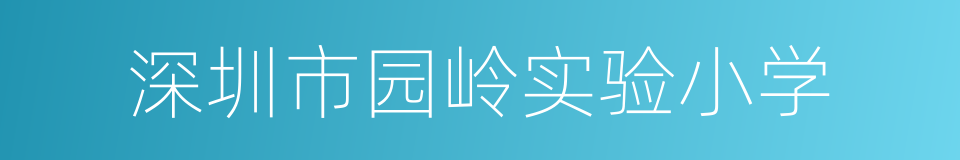 深圳市园岭实验小学的同义词