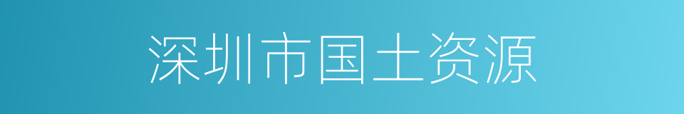 深圳市国土资源的同义词