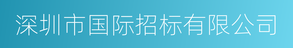 深圳市国际招标有限公司的同义词