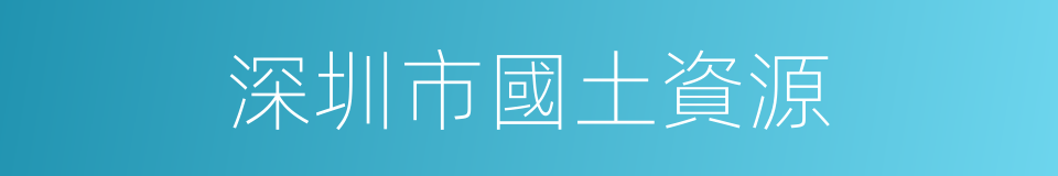 深圳市國土資源的同義詞