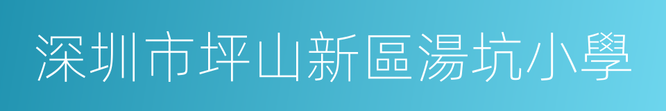 深圳市坪山新區湯坑小學的同義詞