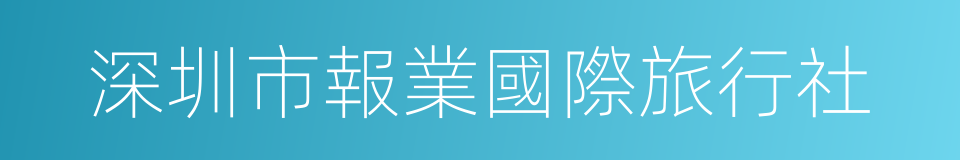 深圳市報業國際旅行社的同義詞