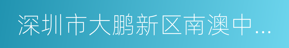 深圳市大鹏新区南澳中心幼儿园的同义词