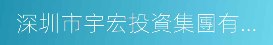 深圳市宇宏投資集團有限公司的同義詞