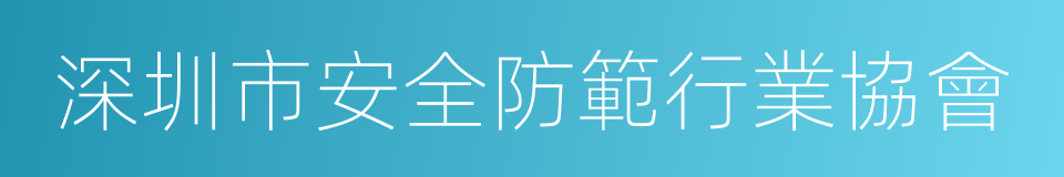 深圳市安全防範行業協會的同義詞