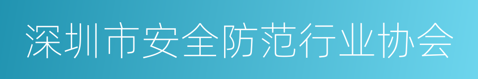 深圳市安全防范行业协会的同义词