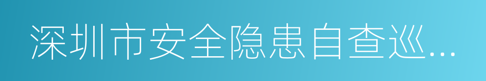 深圳市安全隐患自查巡查基本指引的同义词