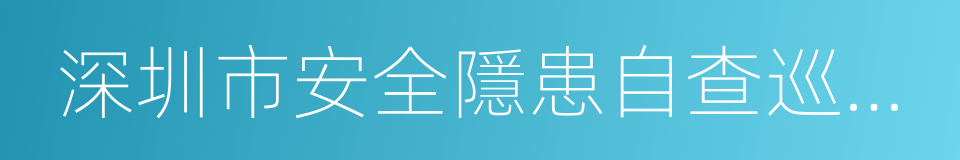 深圳市安全隱患自查巡查基本指引的同義詞