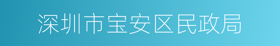 深圳市宝安区民政局的同义词