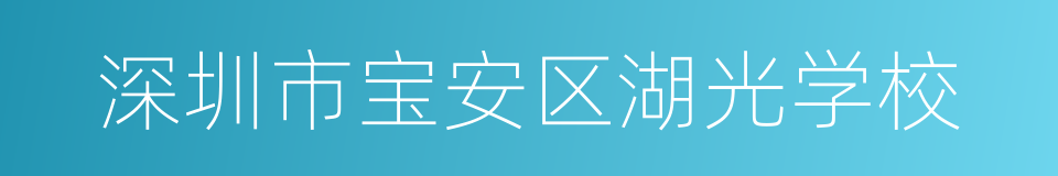 深圳市宝安区湖光学校的同义词