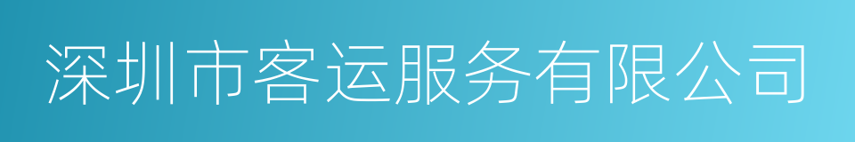 深圳市客运服务有限公司的同义词